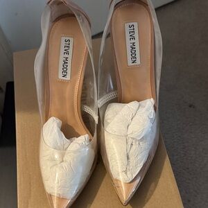 Steve Madden Clear and Nude Heels